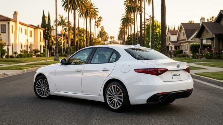 White Alfa Romeo Giulia rental in Los Angeles — photo 2