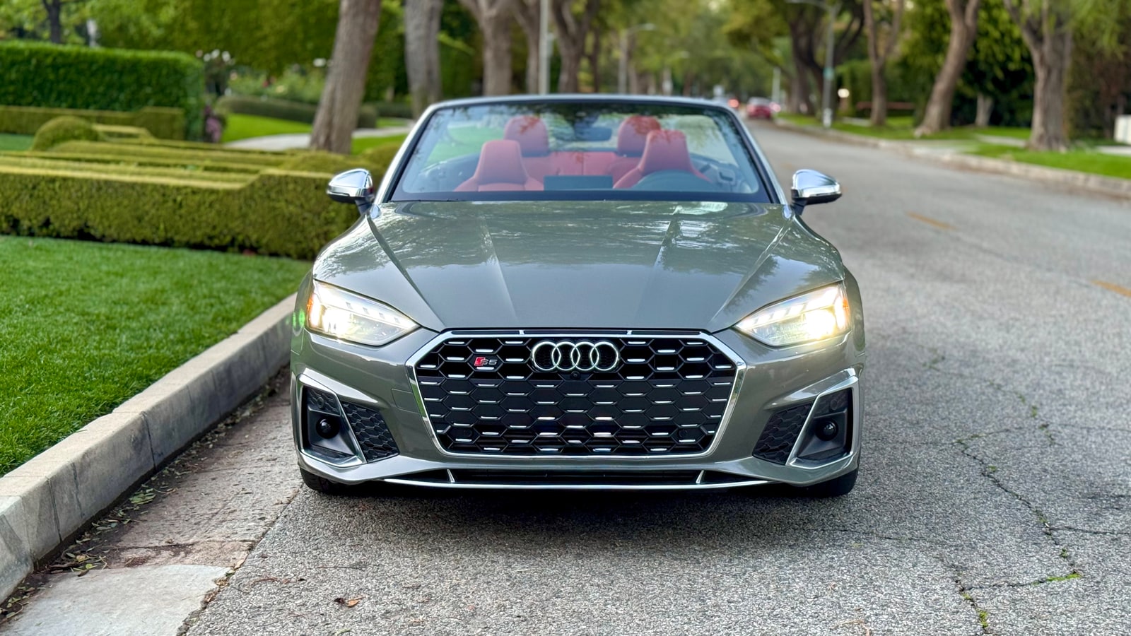 Grey Audi S5 Cabriolet head-on