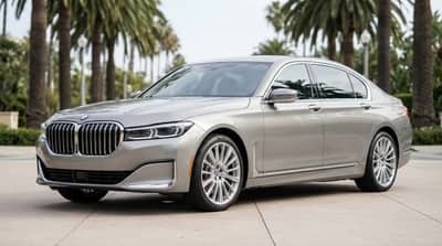 BMW 7 Silver rental in Los Angeles