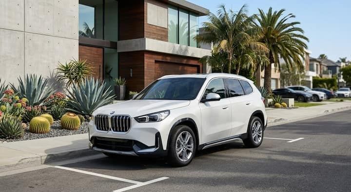 White BMW X1 rental in Los Angeles