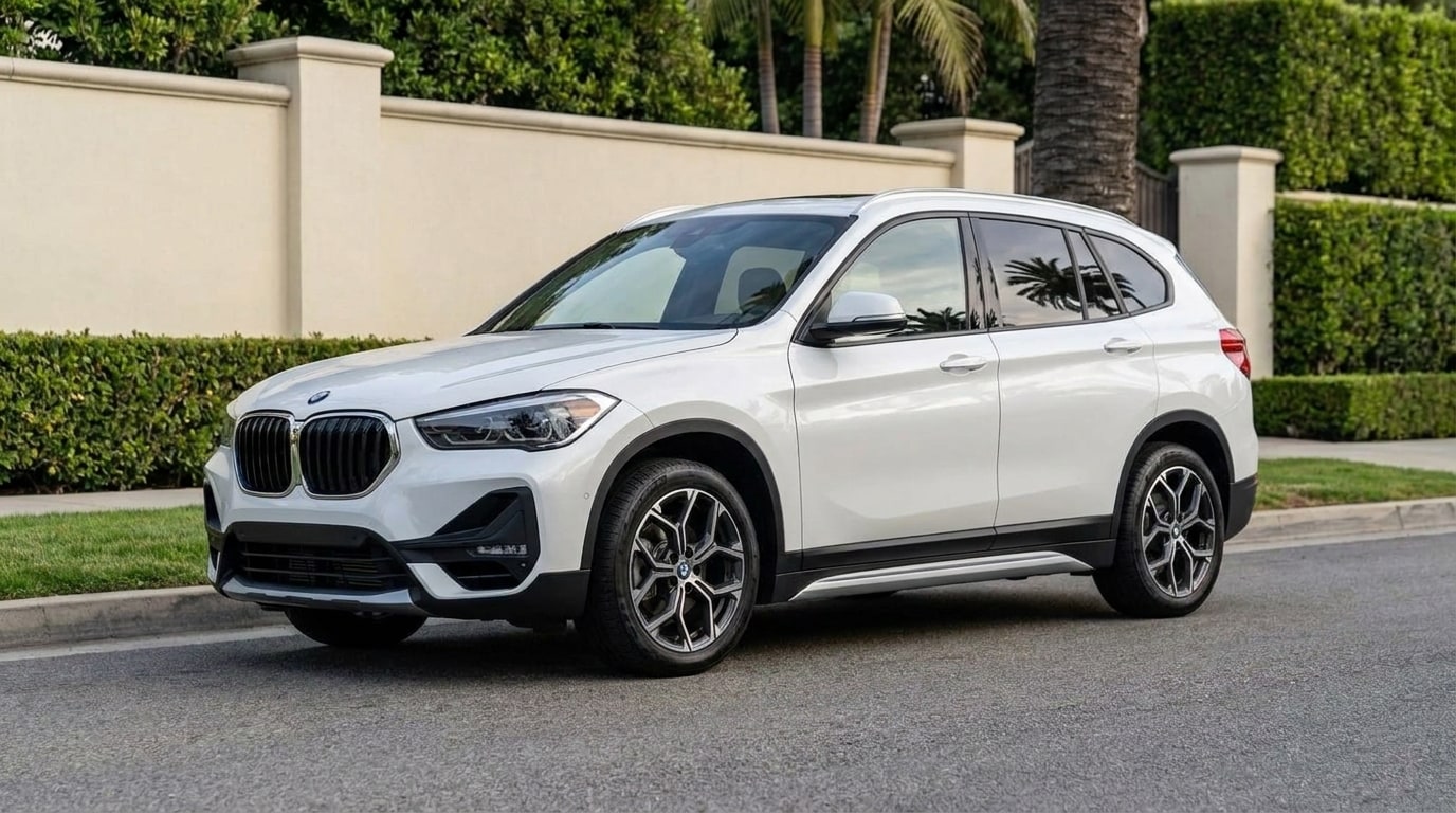 White BMW X1 rental in Los Angeles