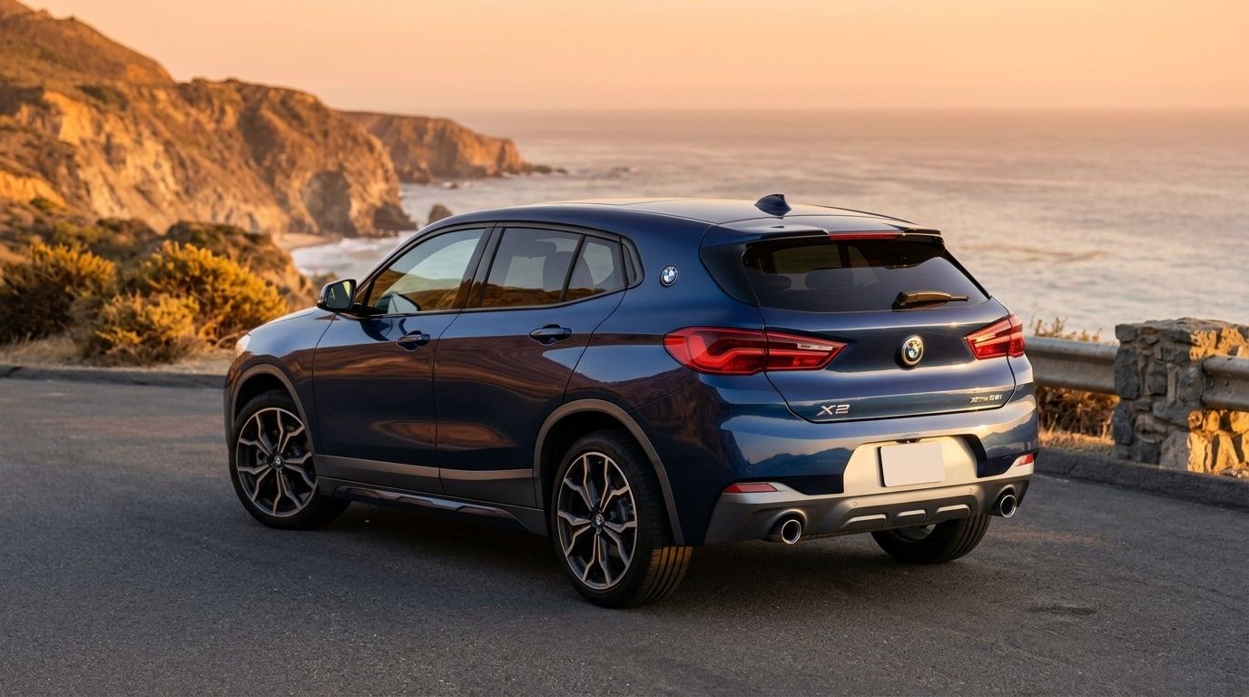 Blue BMW X2, photo 2 of 3