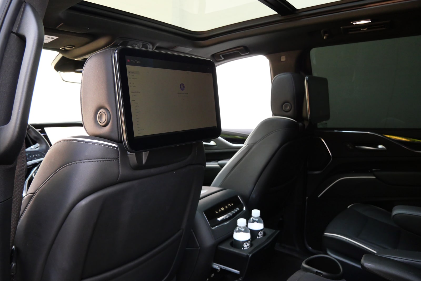 Second row of the Cadillac Escalade with twin entertainment screens