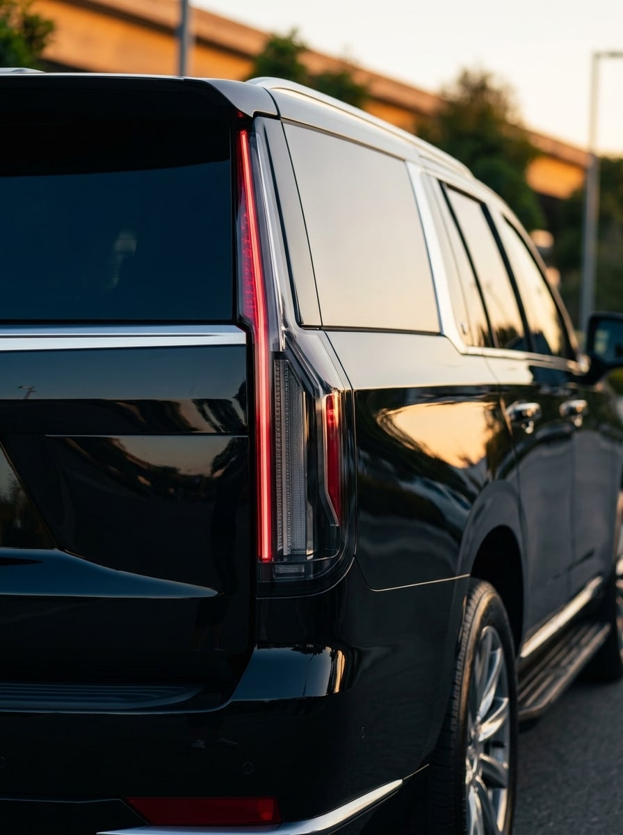 Vertical rear lamp of the black Cadillac Escalade ESV
