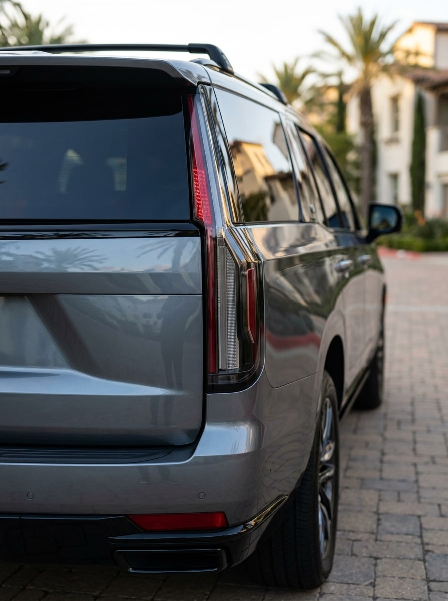 Vertical rear lamp of the grey Cadillac Escalade ESV