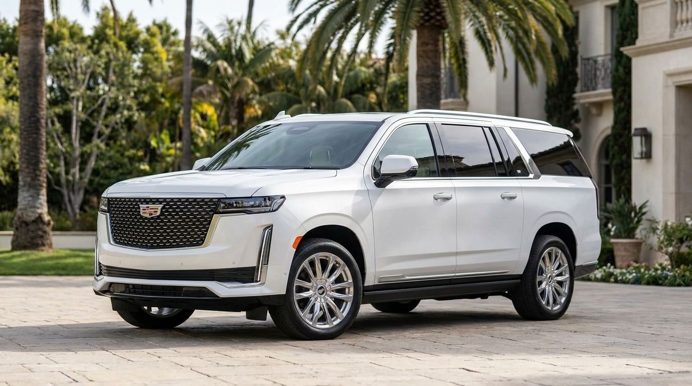 White Cadillac Escalade ESV, photo 1 of 6