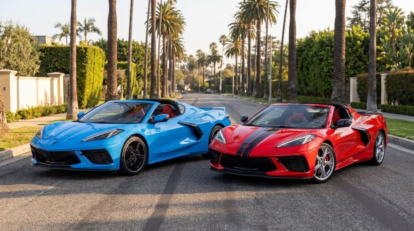 Corvette C8 Coupe vs Convertible: Which One to Rent in Los Angeles