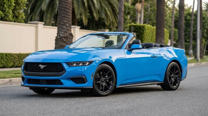 Blue Ford Mustang
