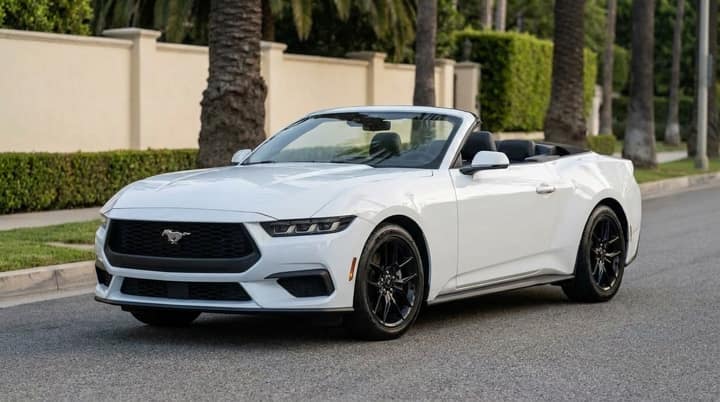 White Ford Mustang
