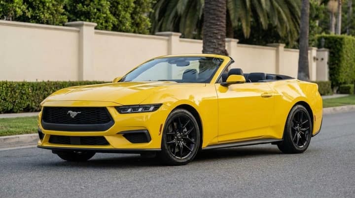 Yellow Ford Mustang
