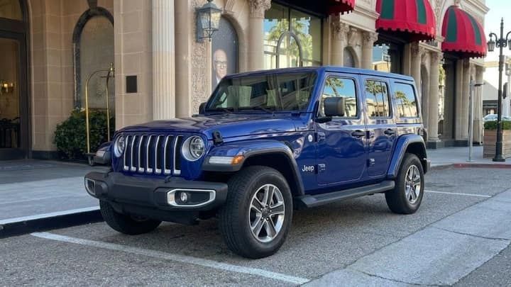 Blue Jeep Wrangler rental in Los Angeles