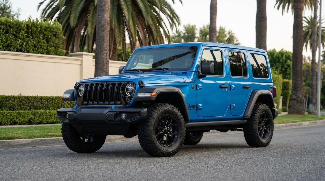 Blue Jeep Wrangler, photo 1 of 6