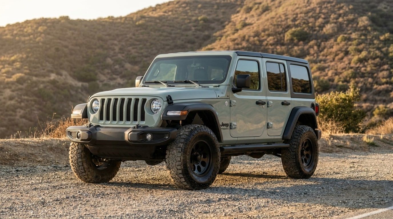 Sage Green Jeep Wrangler, photo 1 of 3