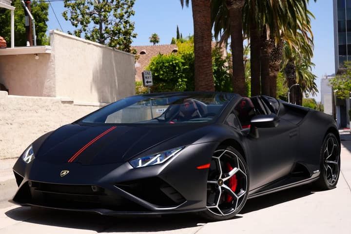 Matte Black Lamborghini Huracan Spider rental in Los Angeles