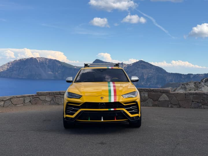 Yellow Lamborghini Urus rental in Los Angeles