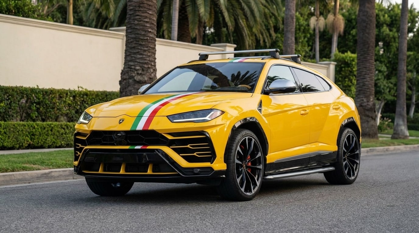 Yellow Lamborghini Urus, photo 1 of 8