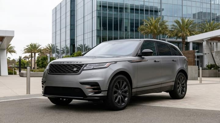 Silver Range Rover Velar rental in Los Angeles