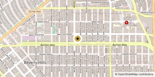 Map of the area around Four Seasons Los Angeles at Beverly Hills