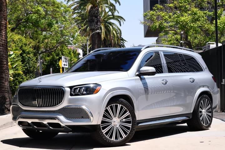 Silver Maybach GLS 600 rental in Los Angeles