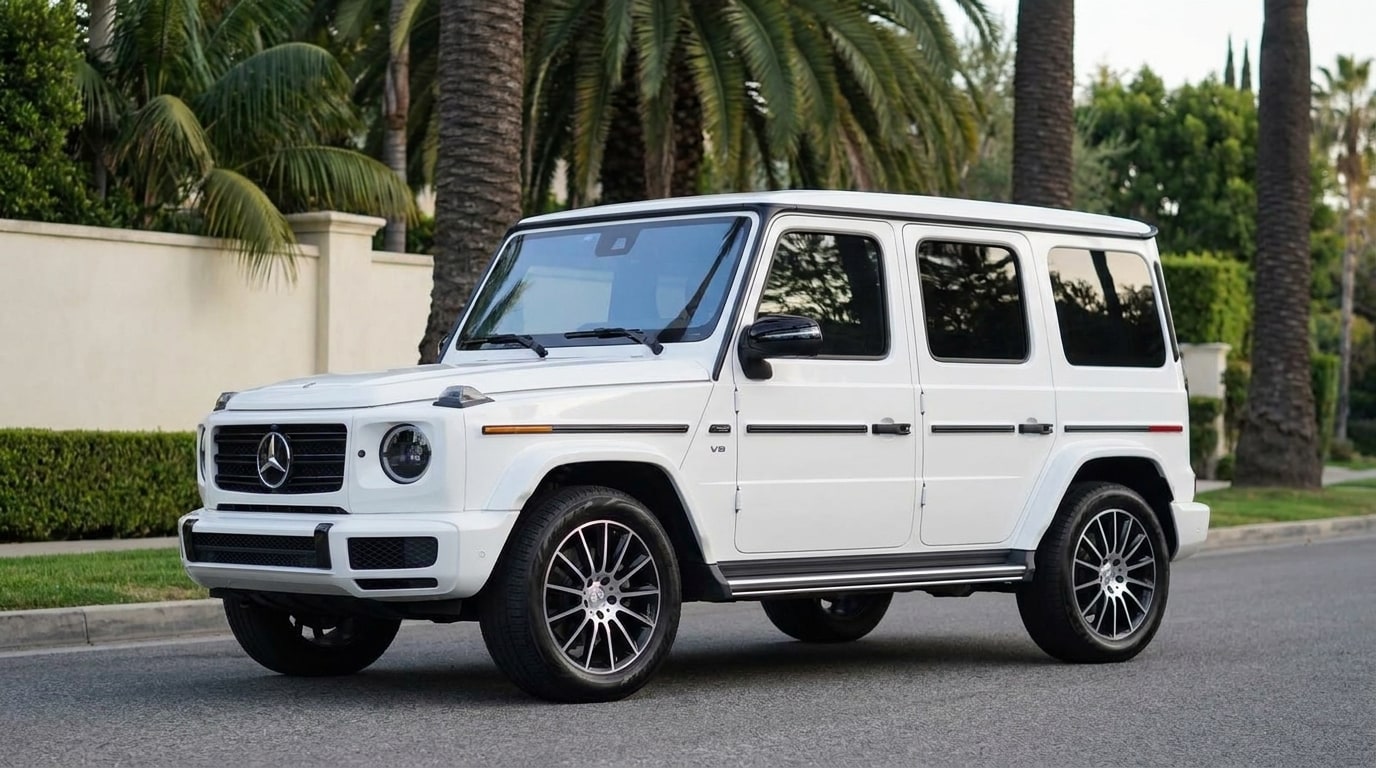 White Mercedes G550, photo 1 of 8