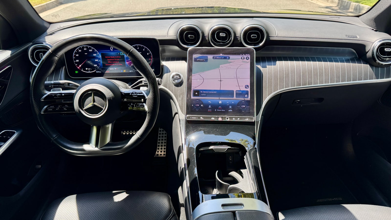Dashboard and screen of the Mercedes GLC