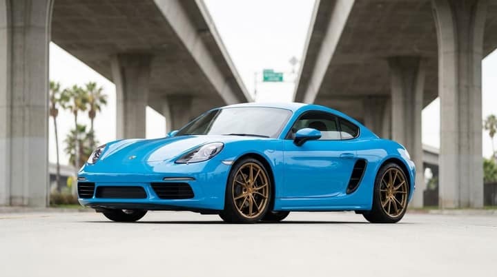 Blue Porsche 718 Cayman