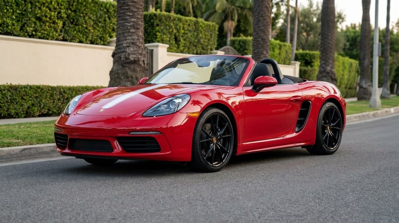 Red Porsche Boxster Convertible, photo 1 of 6