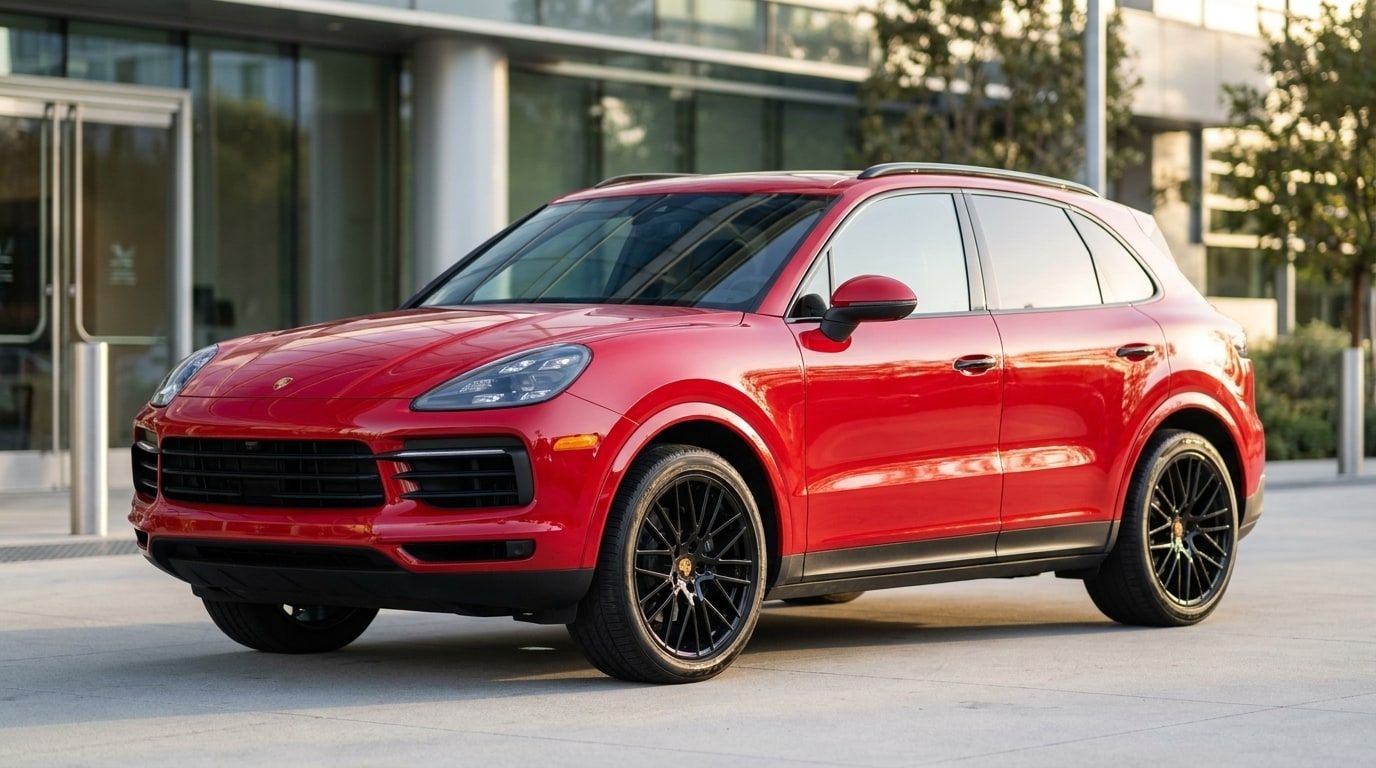 Red Porsche Cayenne, photo 1 of 6