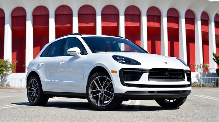 White Porsche Macan rental in Los Angeles