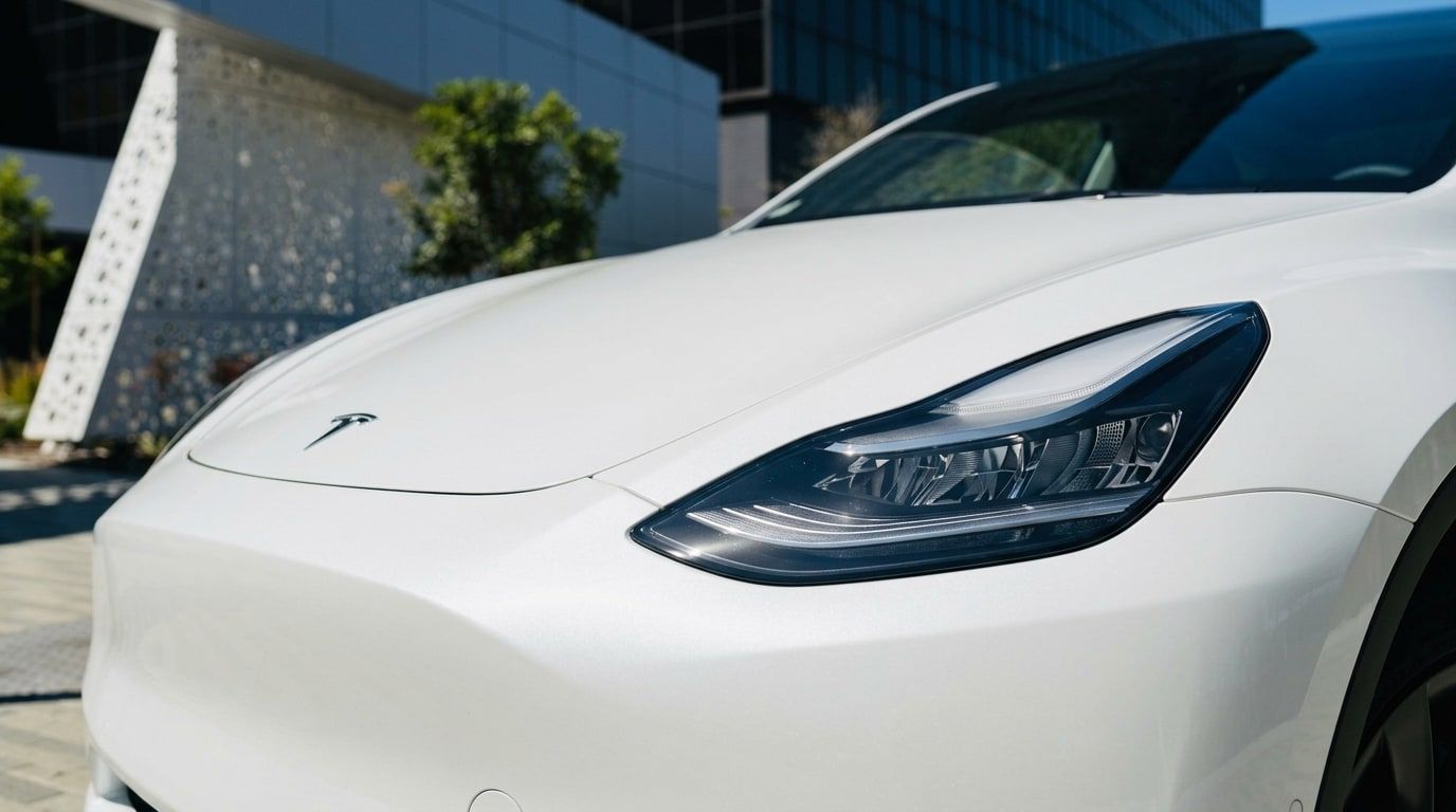 White Tesla Model Y, photo 3 of 3