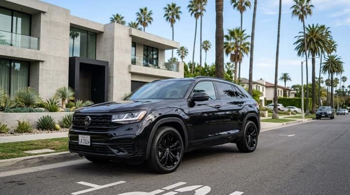Black Volkswagen Atlas Cross Sport rental in Los Angeles